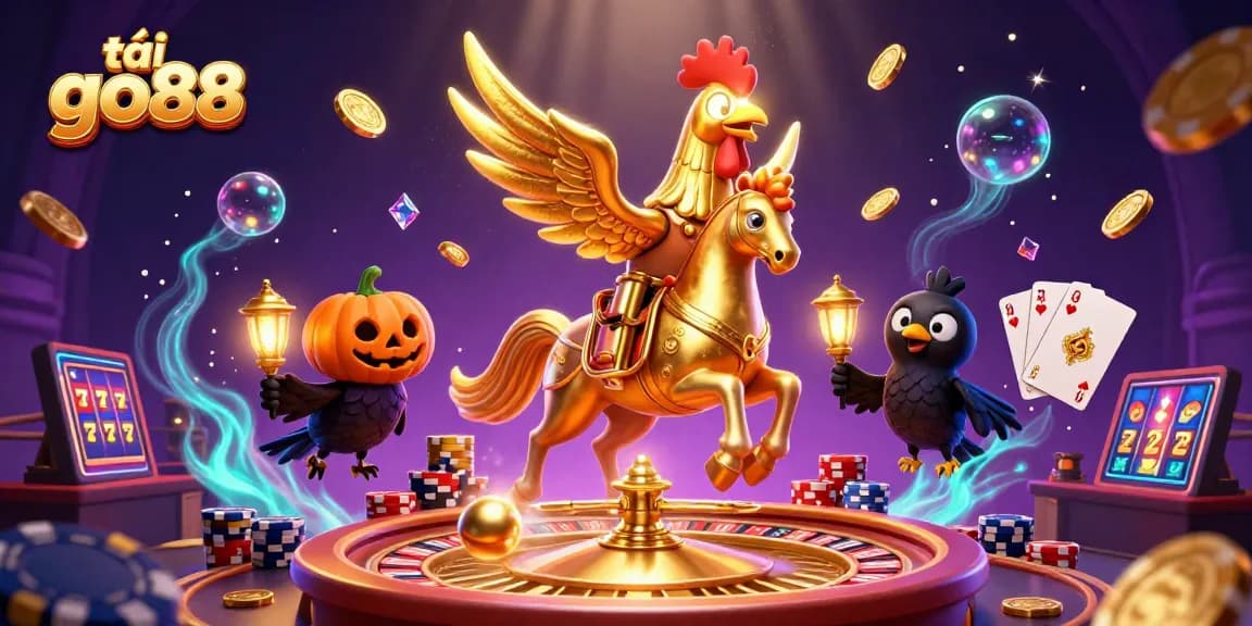 Engage in thrilling luck with tải go88 in a vibrant midnight casino setting, featuring spectacular 3D characters and elements.