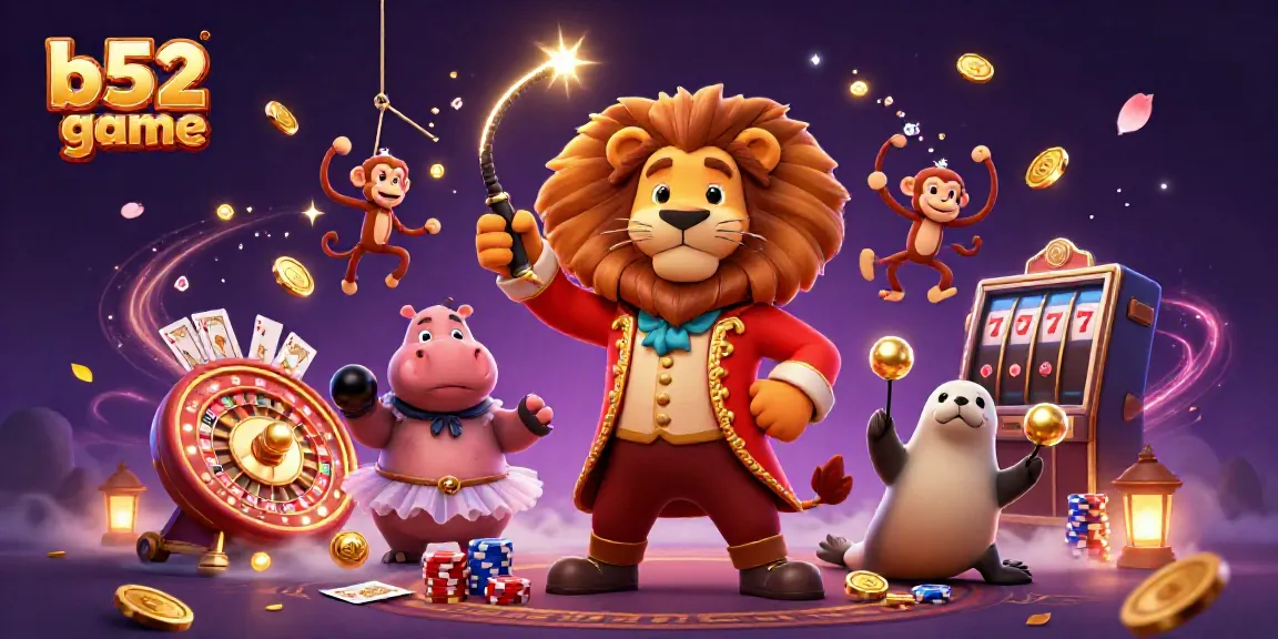 Experience the thrill of the b52 game with vibrant casino characters surrounded by exciting gameplay elements.