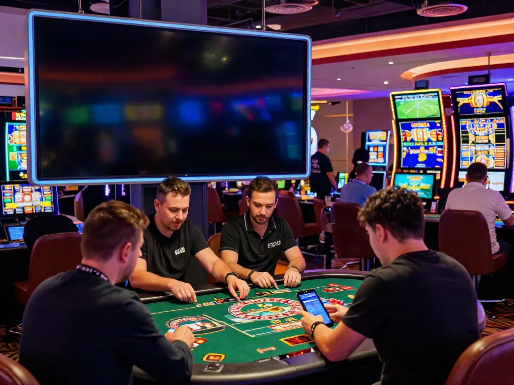 Players enjoying a vibrant online gaming experience with Uk88, showcasing dynamic casino atmosphere.