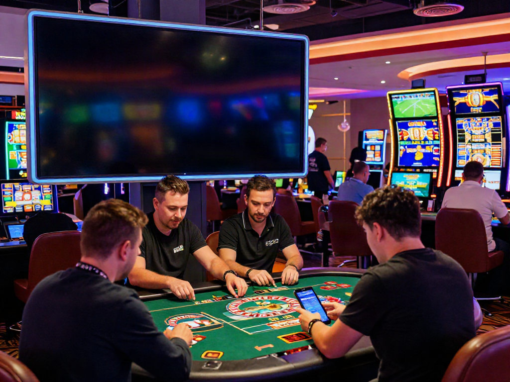 Players enjoying a vibrant online gaming experience with Uk88, showcasing dynamic casino atmosphere.