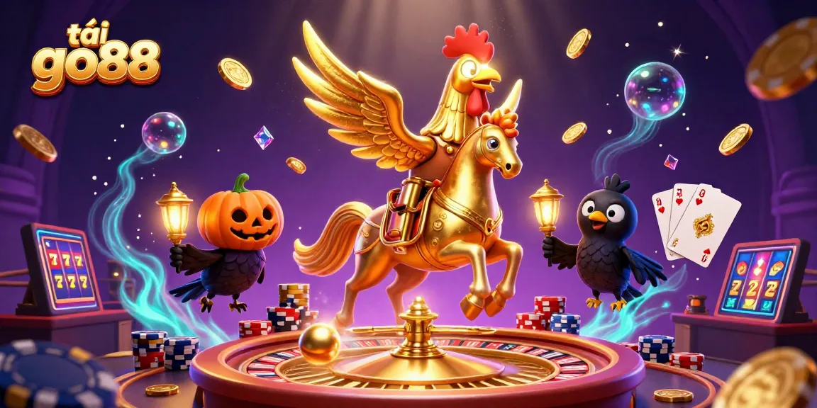 Engage in thrilling luck with tải go88 in a vibrant midnight casino setting, featuring spectacular 3D characters and elements.