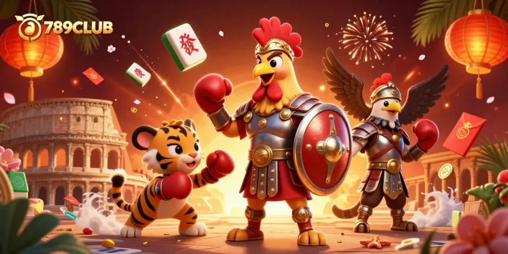 Engage with 789CLUB's vibrant casino experience featuring dynamic gaming elements and characters.